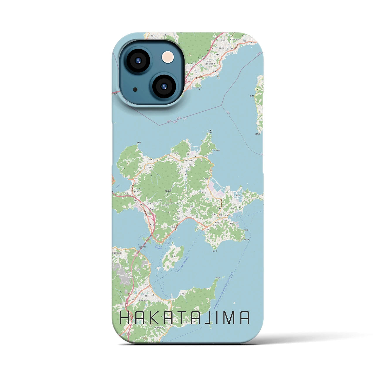 【伯方島(愛媛県)】地図柄iPhoneケース(バックカバータイプ)