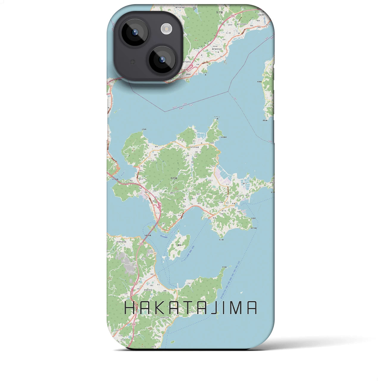 【伯方島(愛媛県)】地図柄iPhoneケース(バックカバータイプ)