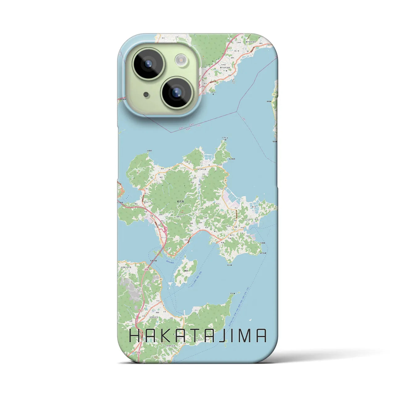 【伯方島(愛媛県)】地図柄iPhoneケース(バックカバータイプ)
