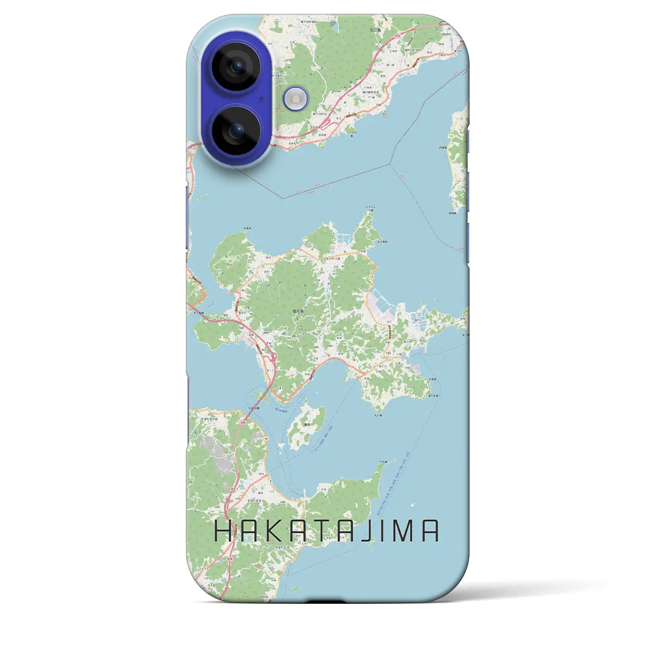 【伯方島(愛媛県)】地図柄iPhoneケース(バックカバータイプ)