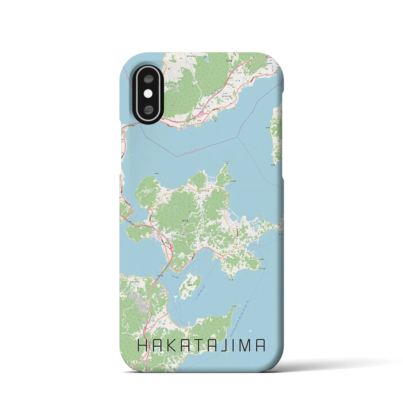 【伯方島(愛媛県)】地図柄iPhoneケース(バックカバータイプ)