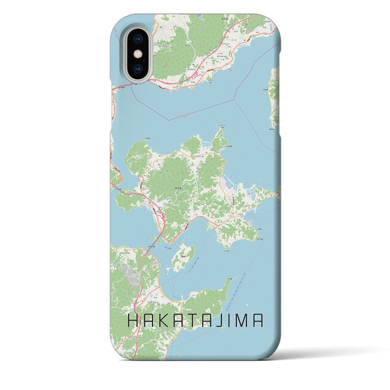 【伯方島(愛媛県)】地図柄iPhoneケース(バックカバータイプ)
