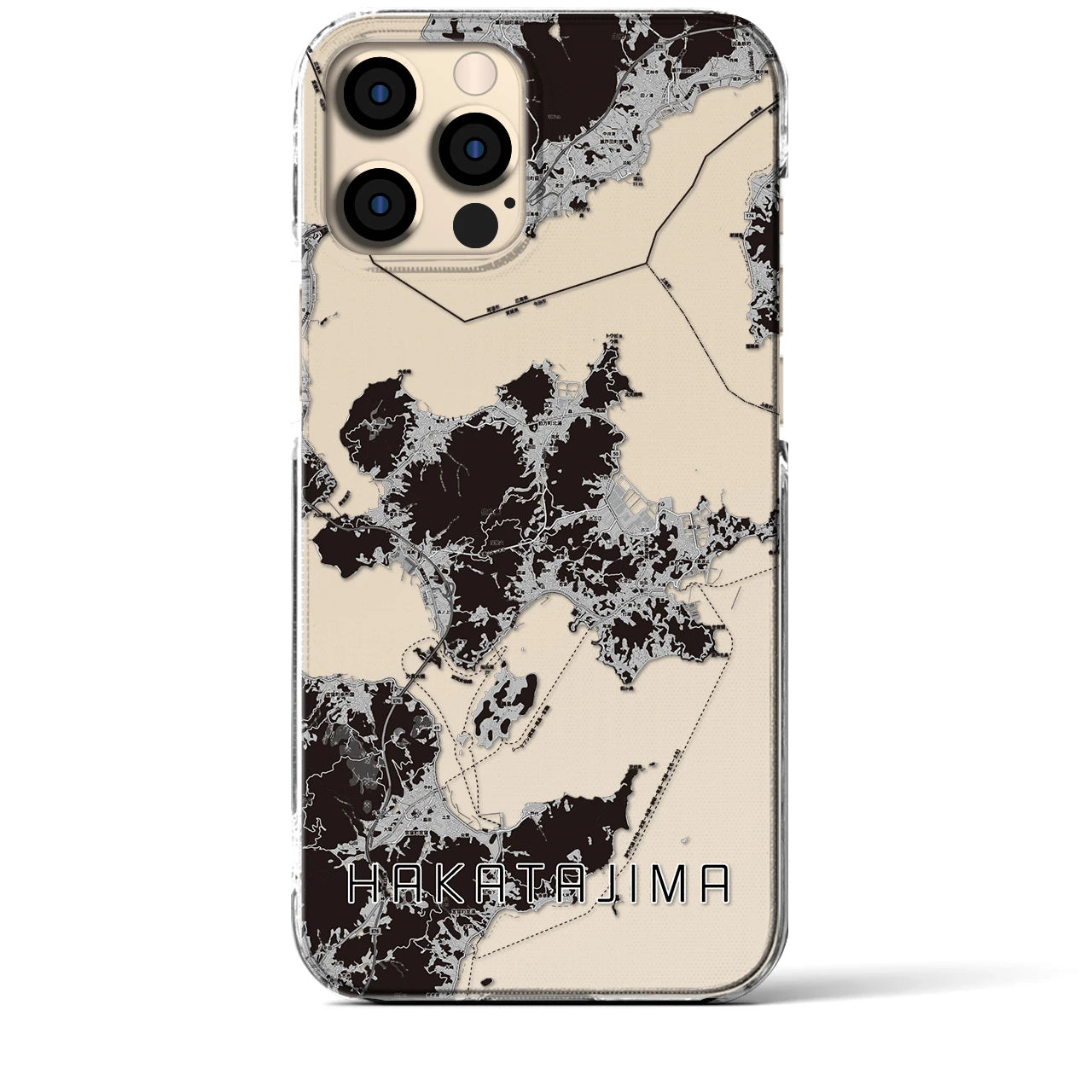 【伯方島(愛媛県)】地図柄iPhoneケース(クリアタイプ)