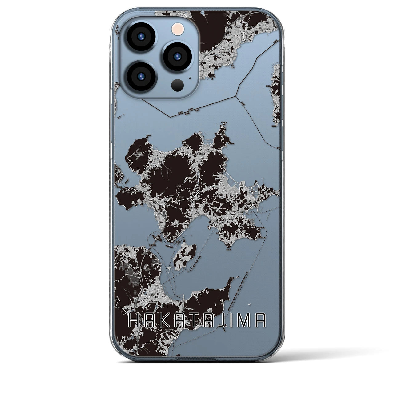 【伯方島(愛媛県)】地図柄iPhoneケース(クリアタイプ)