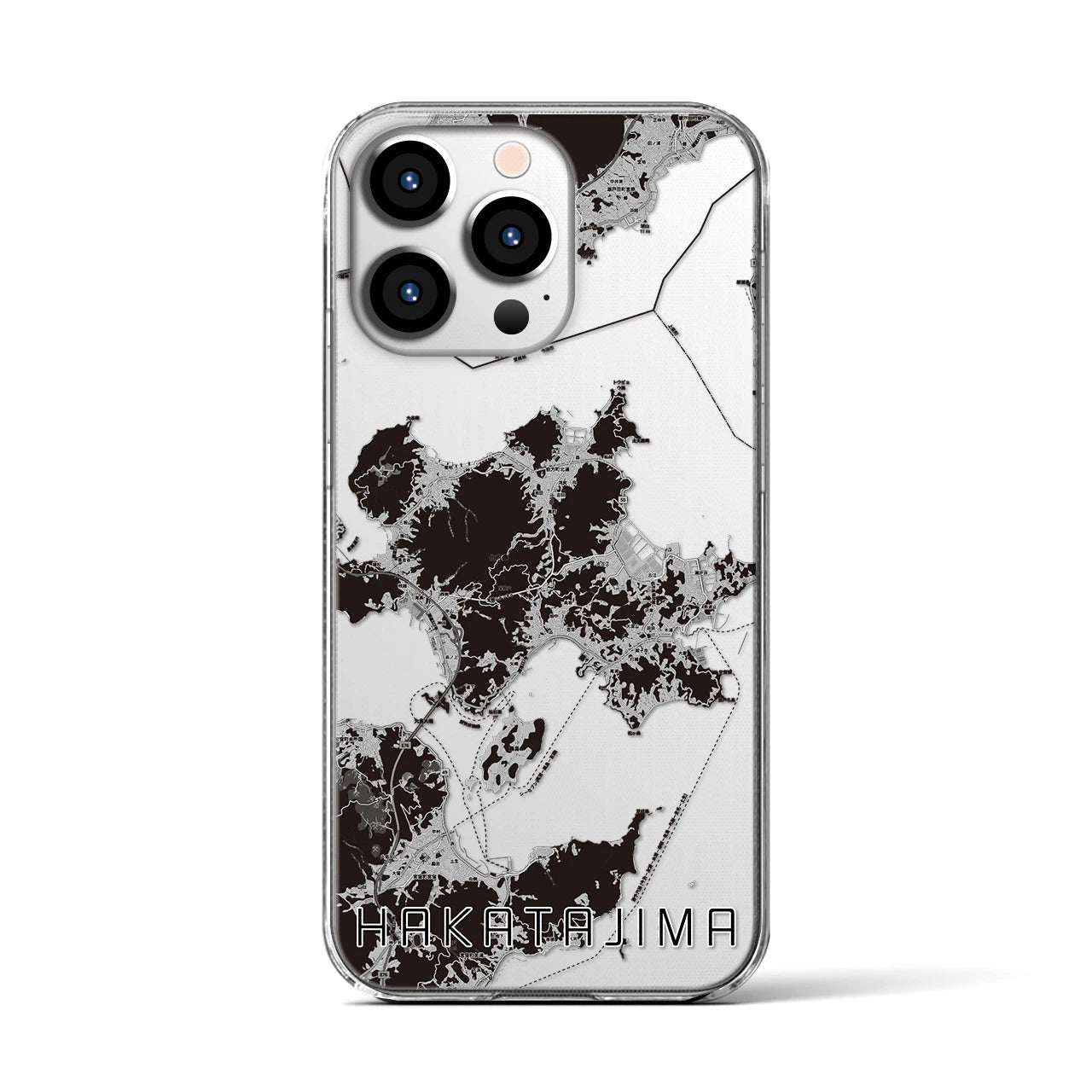 【伯方島(愛媛県)】地図柄iPhoneケース(クリアタイプ)