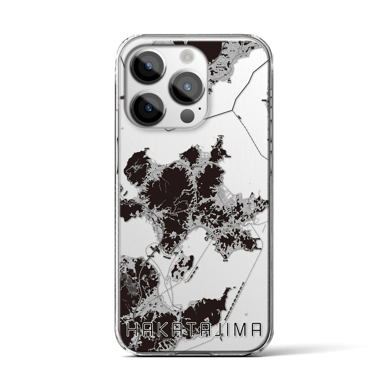 【伯方島(愛媛県)】地図柄iPhoneケース(クリアタイプ)