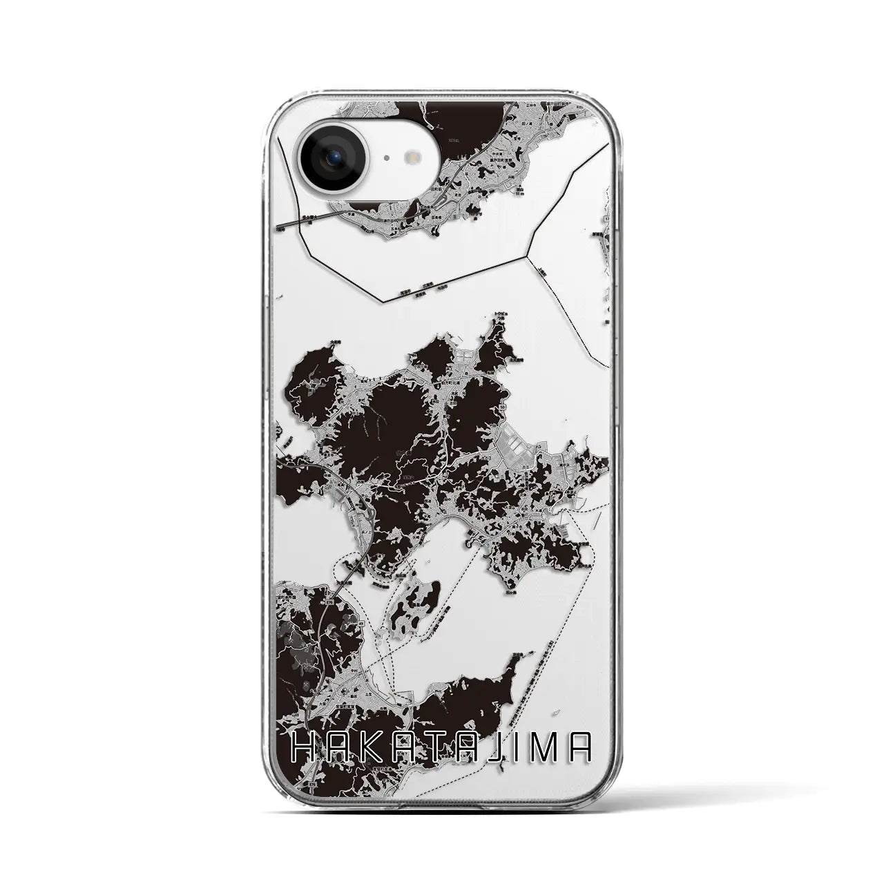 【伯方島(愛媛県)】地図柄iPhoneケース(クリアタイプ)