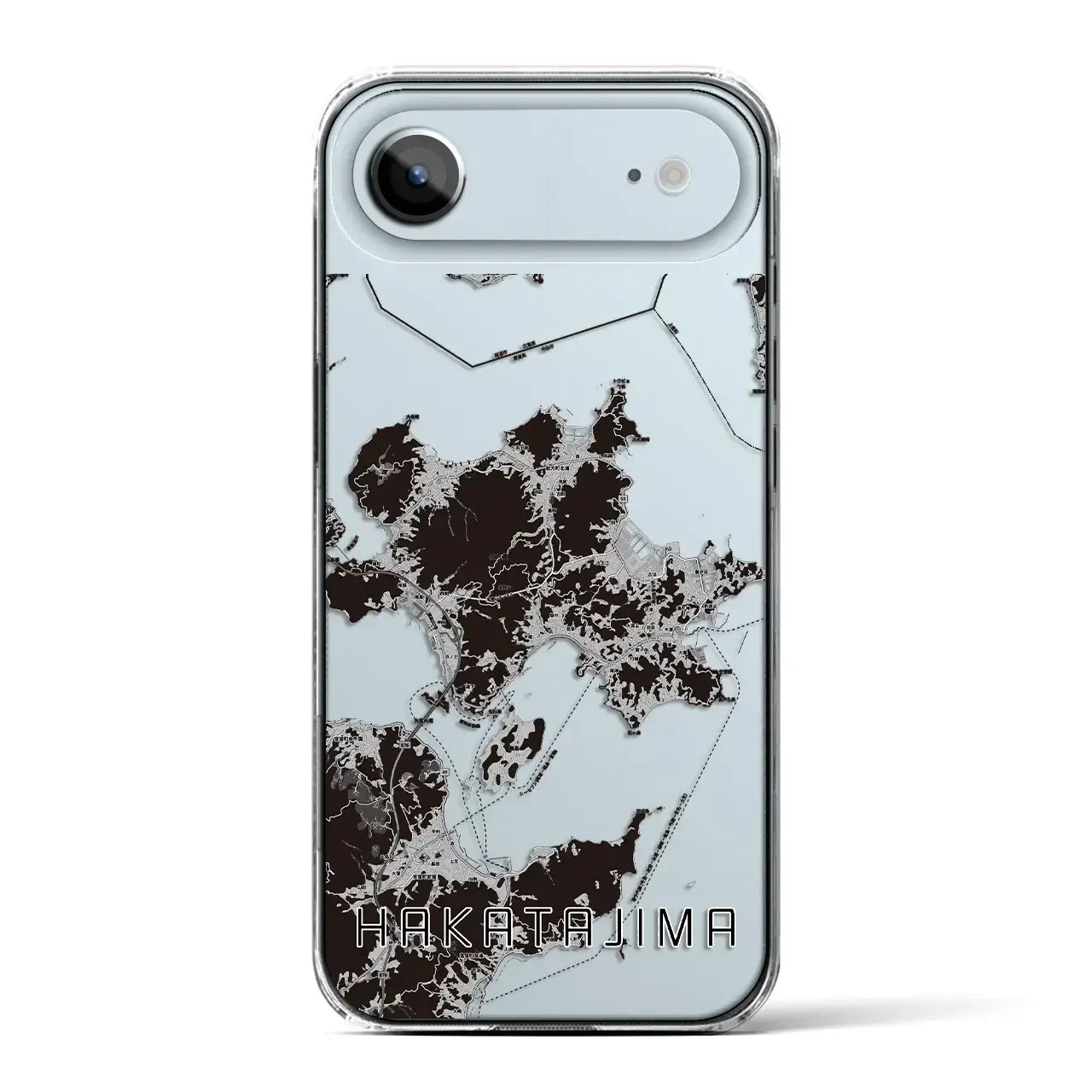 【伯方島(愛媛県)】地図柄iPhoneケース(クリアタイプ)モノトーン・iPhone 17 Pro Max 用