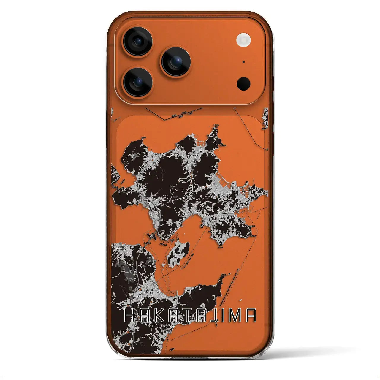 【伯方島(愛媛県)】地図柄iPhoneケース(クリアタイプ)モノトーン・iPhone 17 Pro Max 用