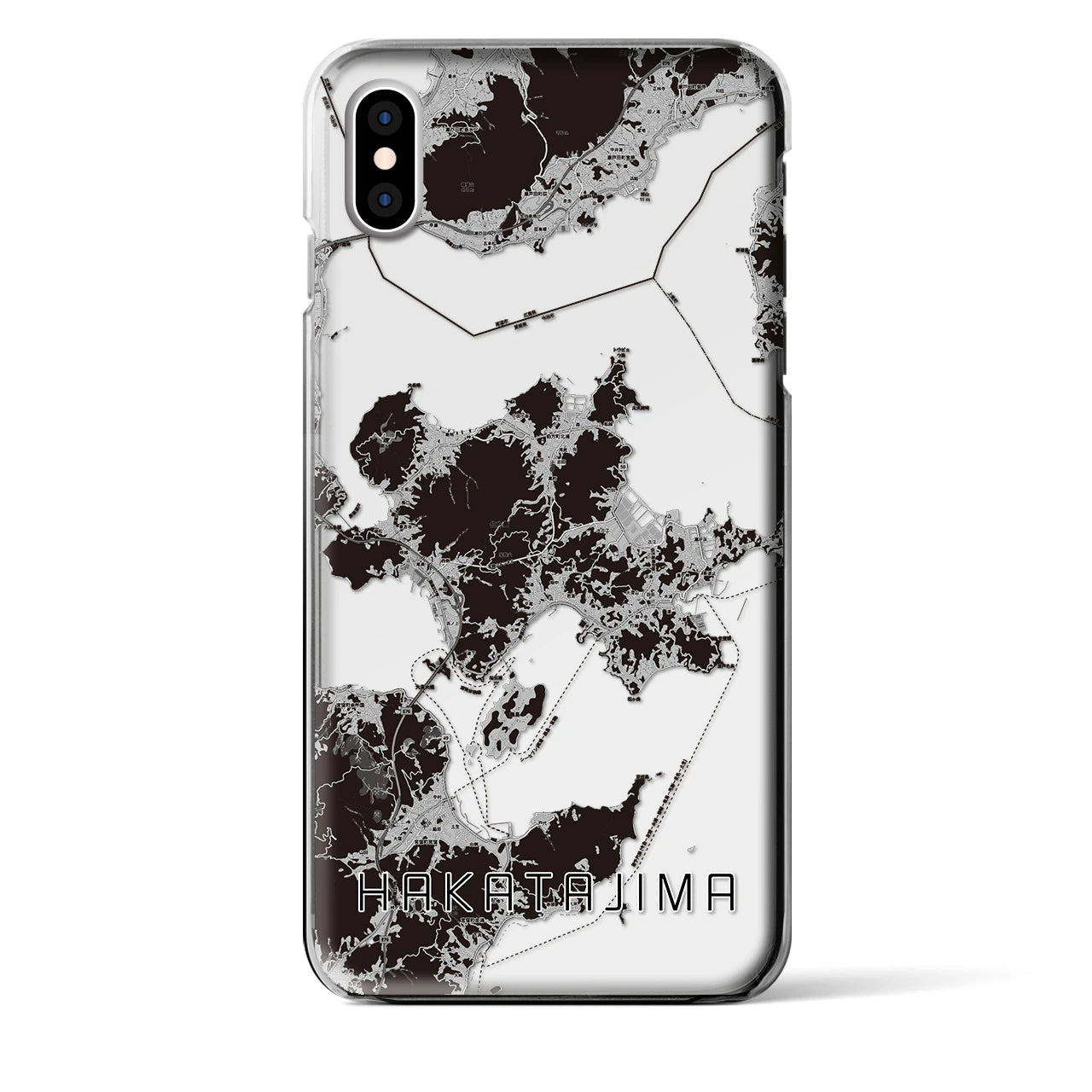 【伯方島(愛媛県)】地図柄iPhoneケース(クリアタイプ)