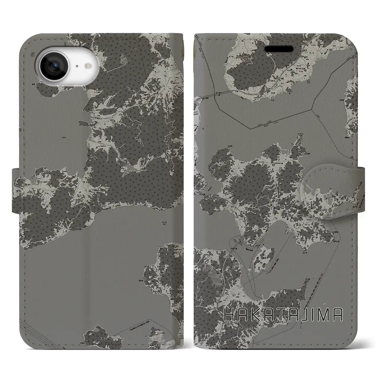 【伯方島(愛媛県)】地図柄iPhoneケース(手帳タイプ)