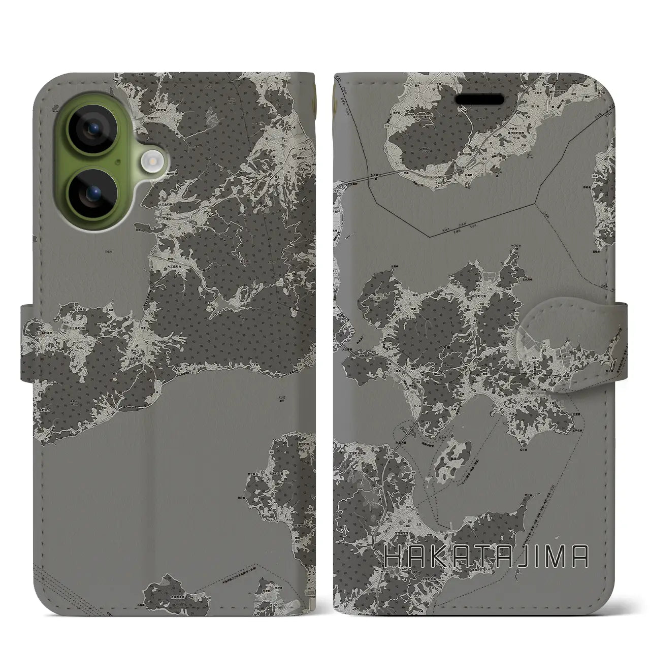 【伯方島(愛媛県)】地図柄iPhoneケース(手帳タイプ)