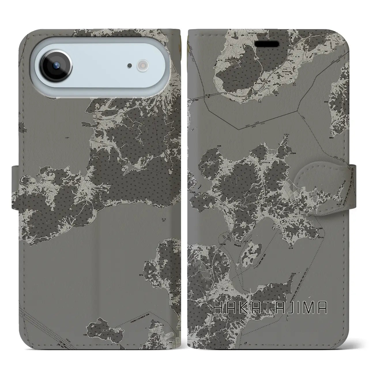 【伯方島(愛媛県)】地図柄iPhoneケース(手帳タイプ)