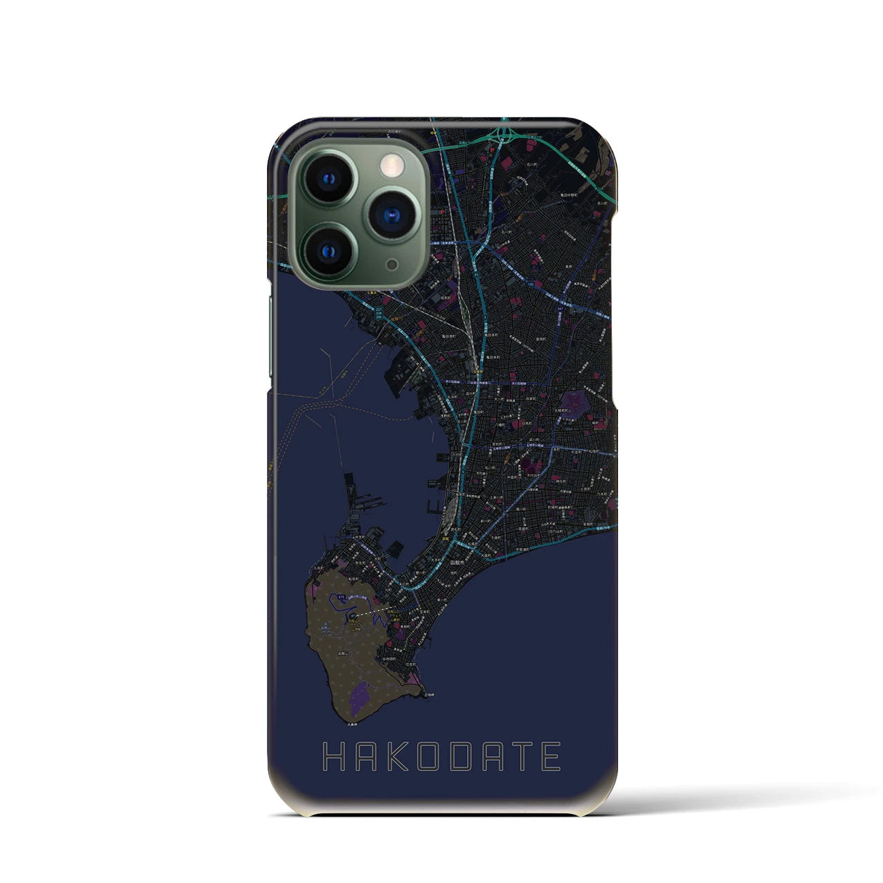 【函館2(北海道)】地図柄iPhoneケース(バックカバータイプ)