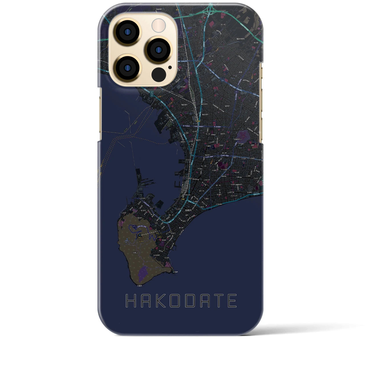 【函館2(北海道)】地図柄iPhoneケース(バックカバータイプ)