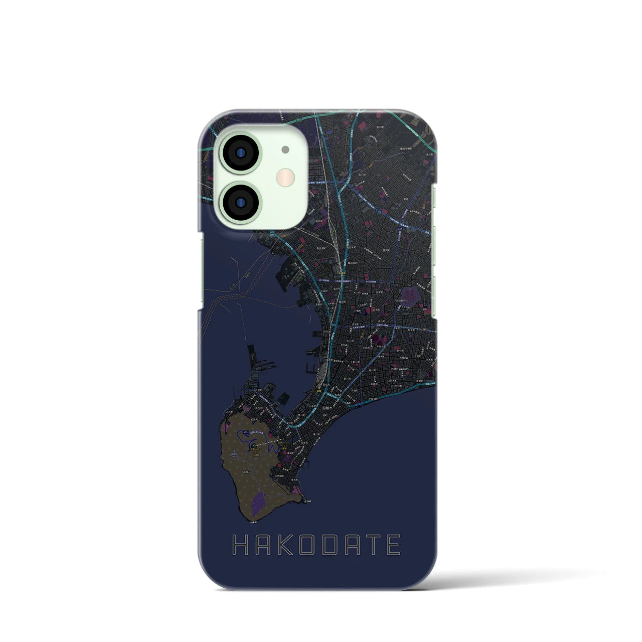 【函館2(北海道)】地図柄iPhoneケース(バックカバータイプ)