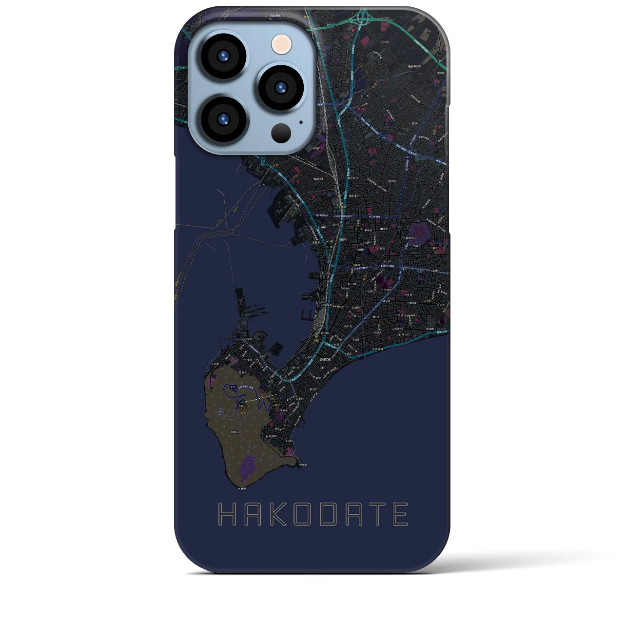 【函館2(北海道)】地図柄iPhoneケース(バックカバータイプ)