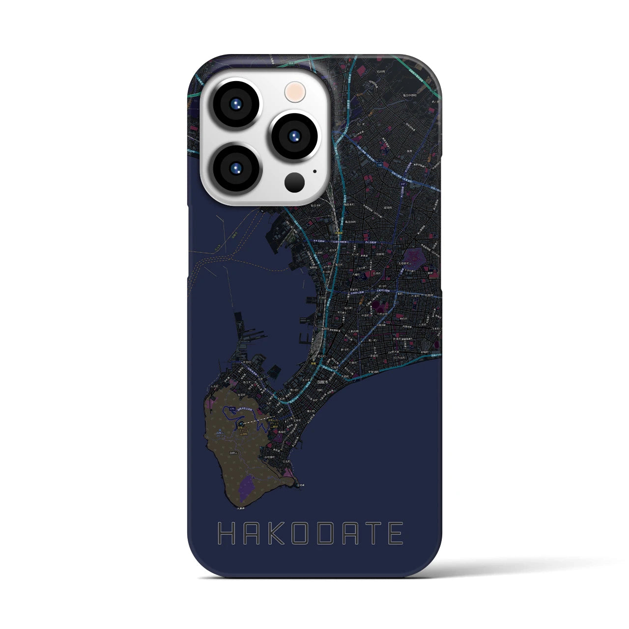 【函館2(北海道)】地図柄iPhoneケース(バックカバータイプ)