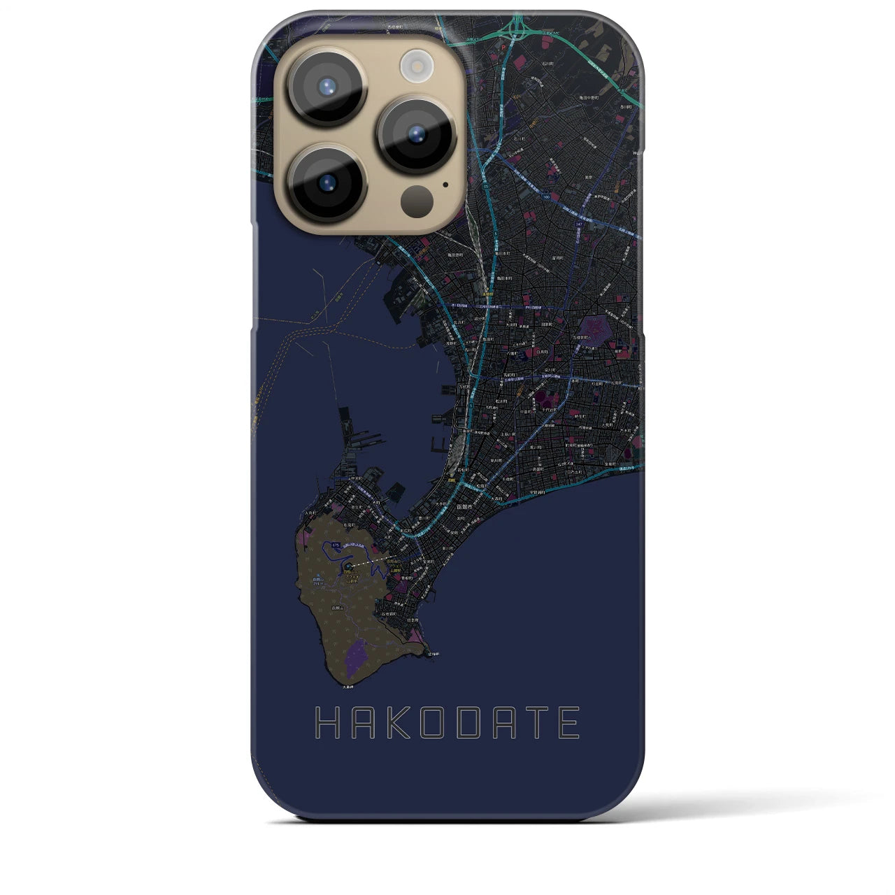 【函館2(北海道)】地図柄iPhoneケース(バックカバータイプ)