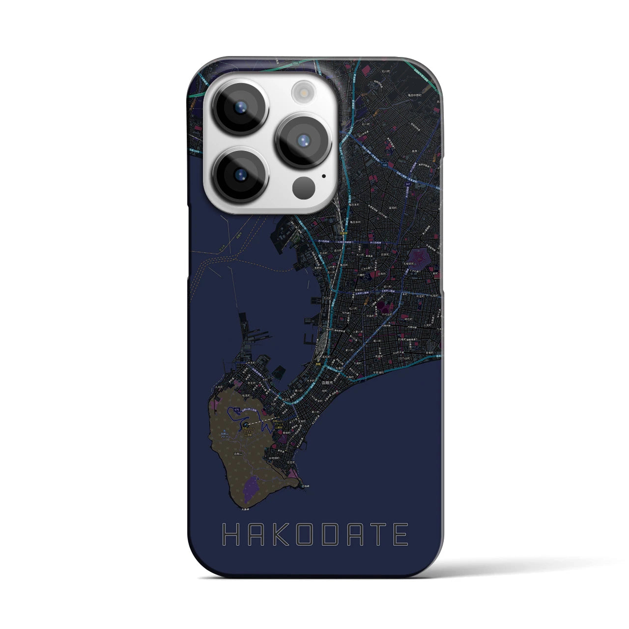 【函館2(北海道)】地図柄iPhoneケース(バックカバータイプ)