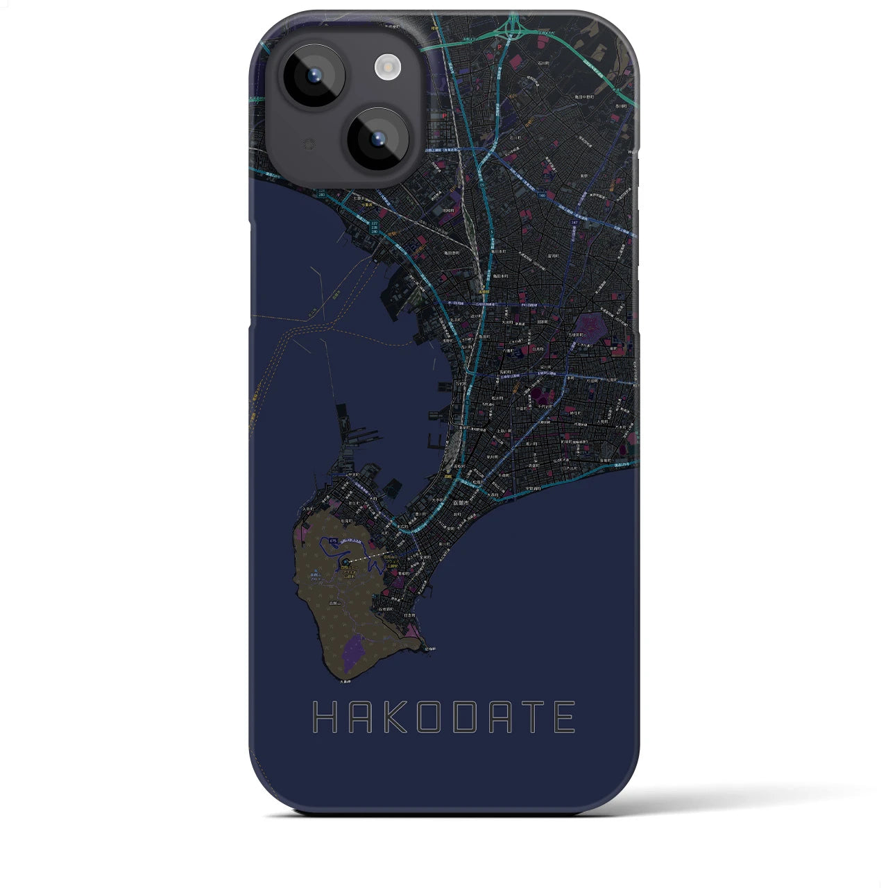 【函館2(北海道)】地図柄iPhoneケース(バックカバータイプ)