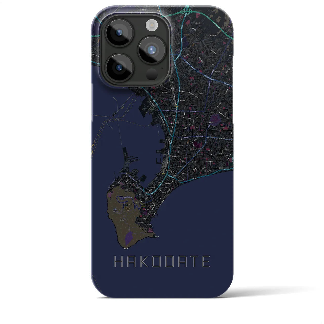 【函館2(北海道)】地図柄iPhoneケース(バックカバータイプ)