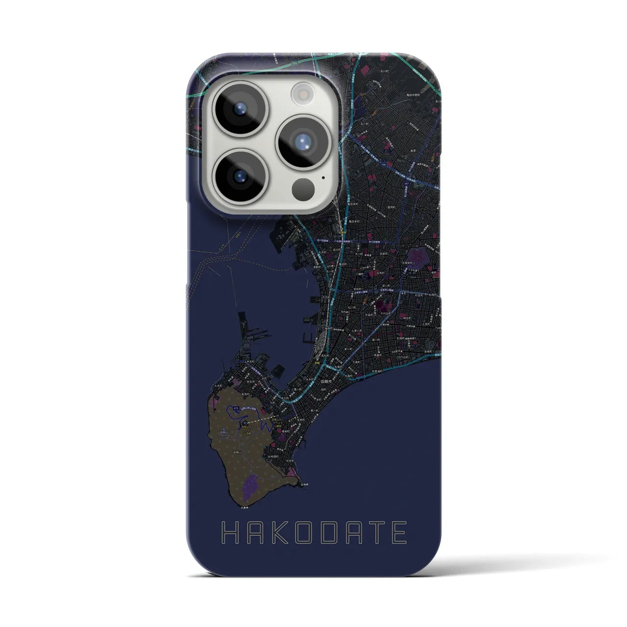 【函館2(北海道)】地図柄iPhoneケース(バックカバータイプ)