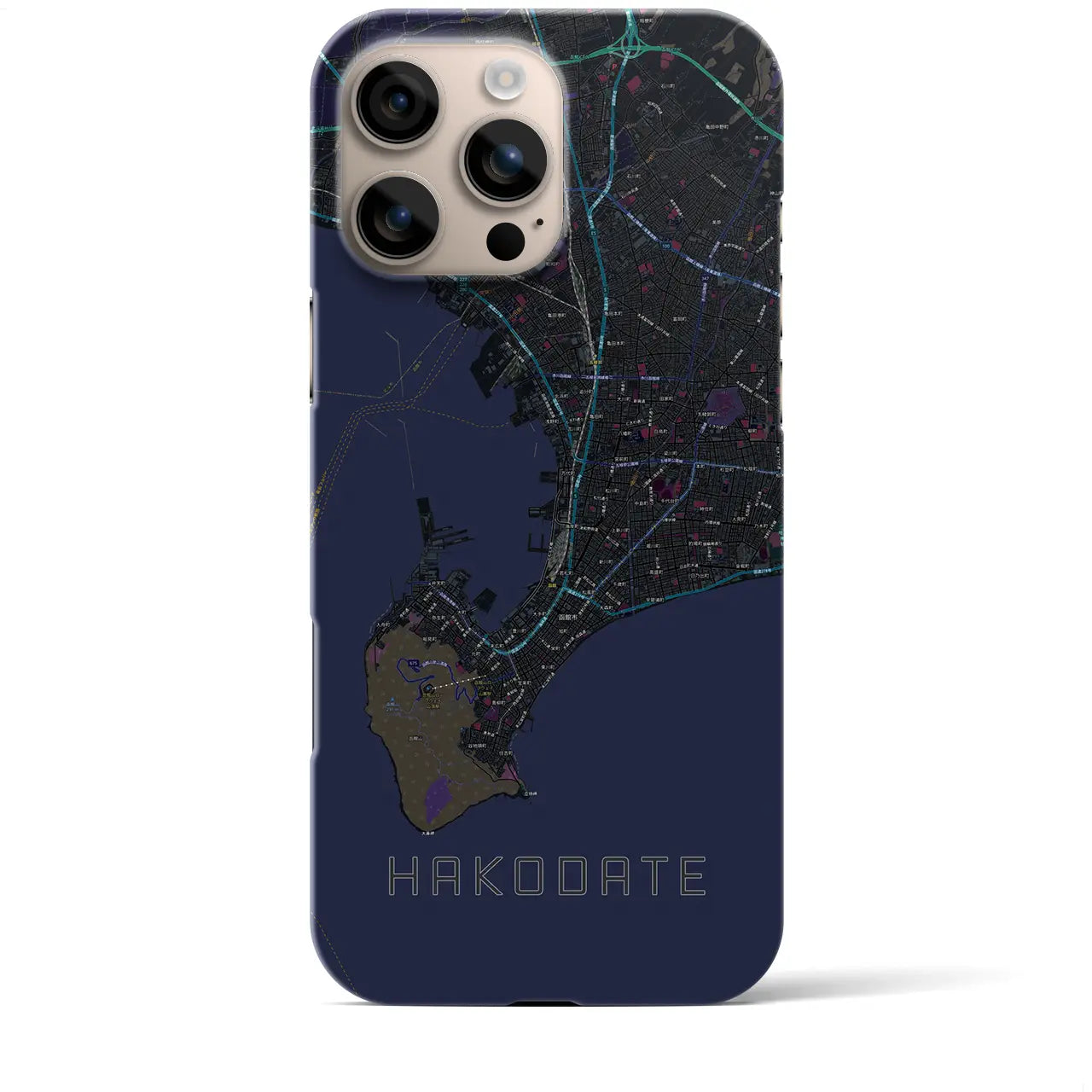 【函館2(北海道)】地図柄iPhoneケース(バックカバータイプ)