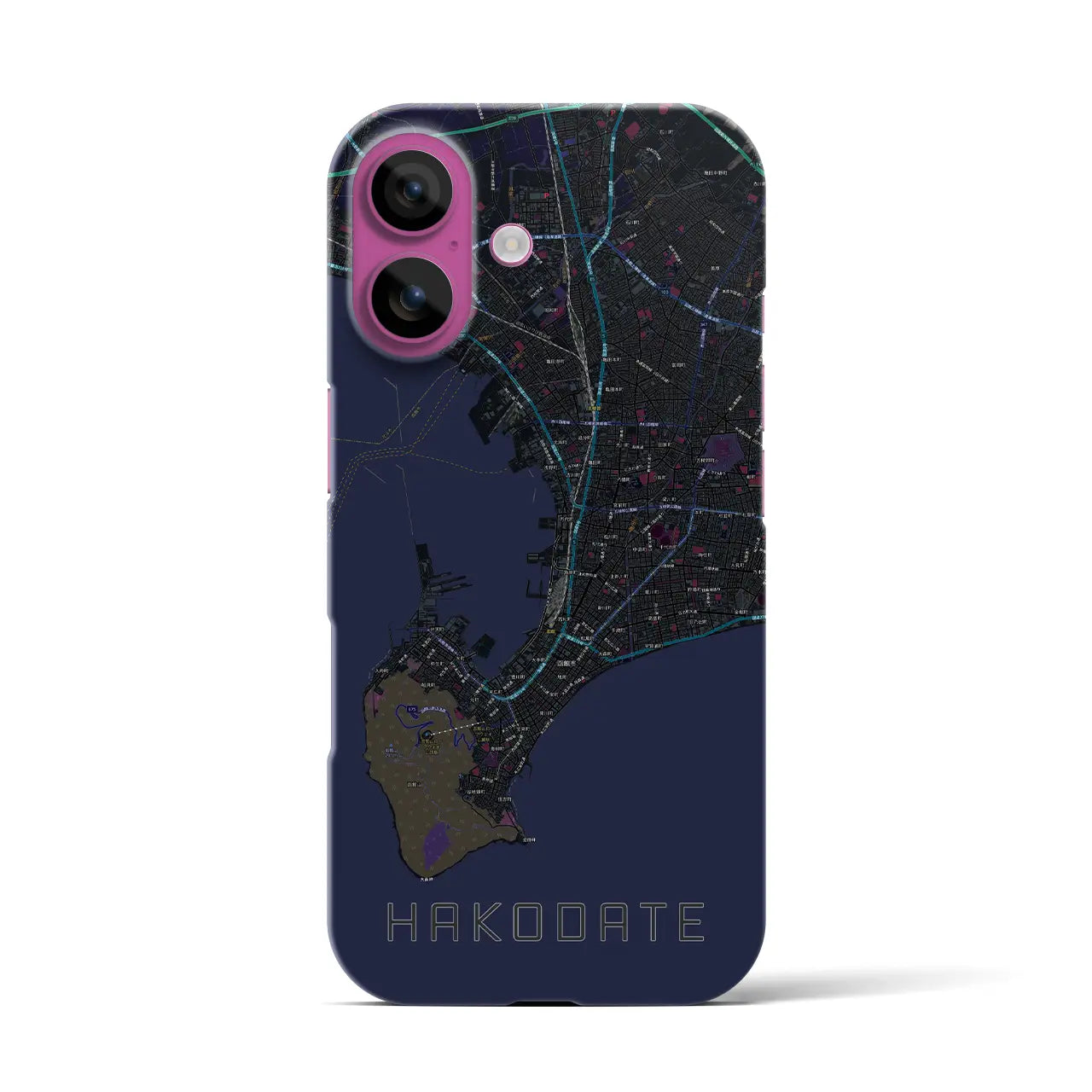 【函館2(北海道)】地図柄iPhoneケース(バックカバータイプ)