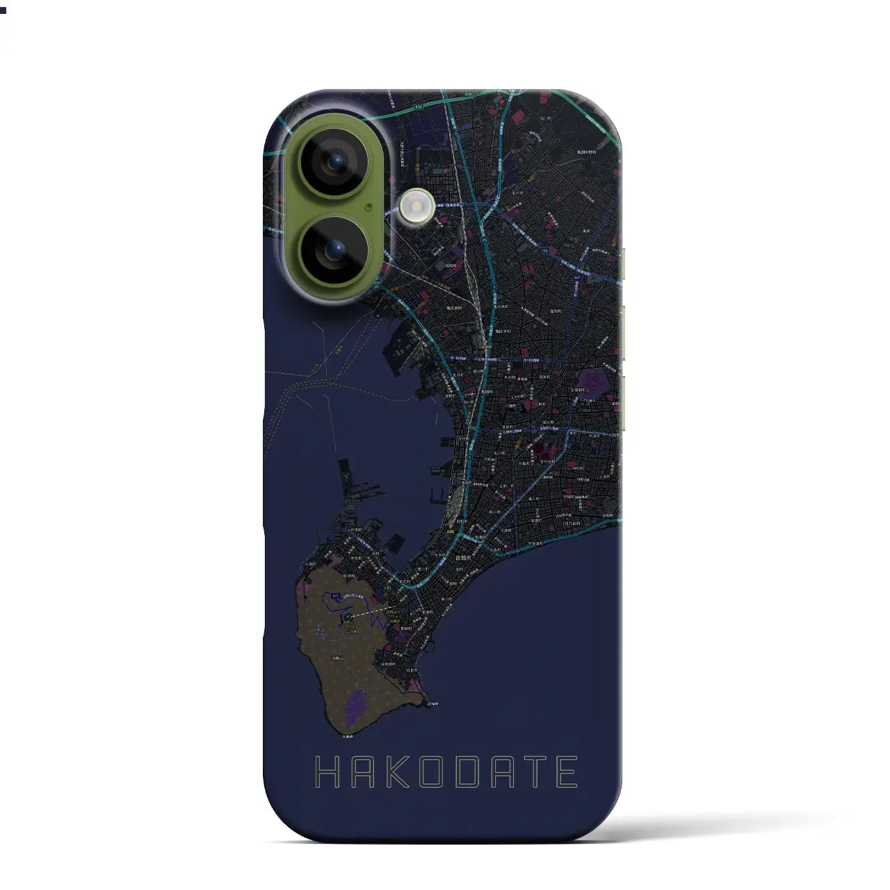 【函館2(北海道)】地図柄iPhoneケース(バックカバータイプ)