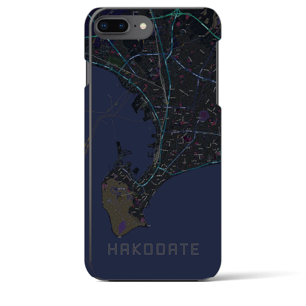 【函館2(北海道)】地図柄iPhoneケース(バックカバータイプ)