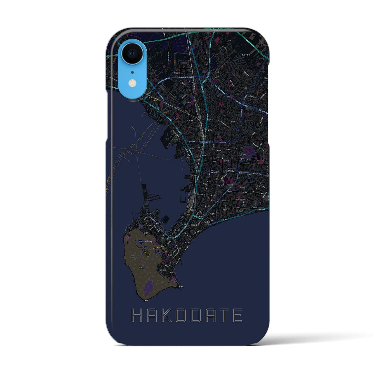 【函館2(北海道)】地図柄iPhoneケース(バックカバータイプ)