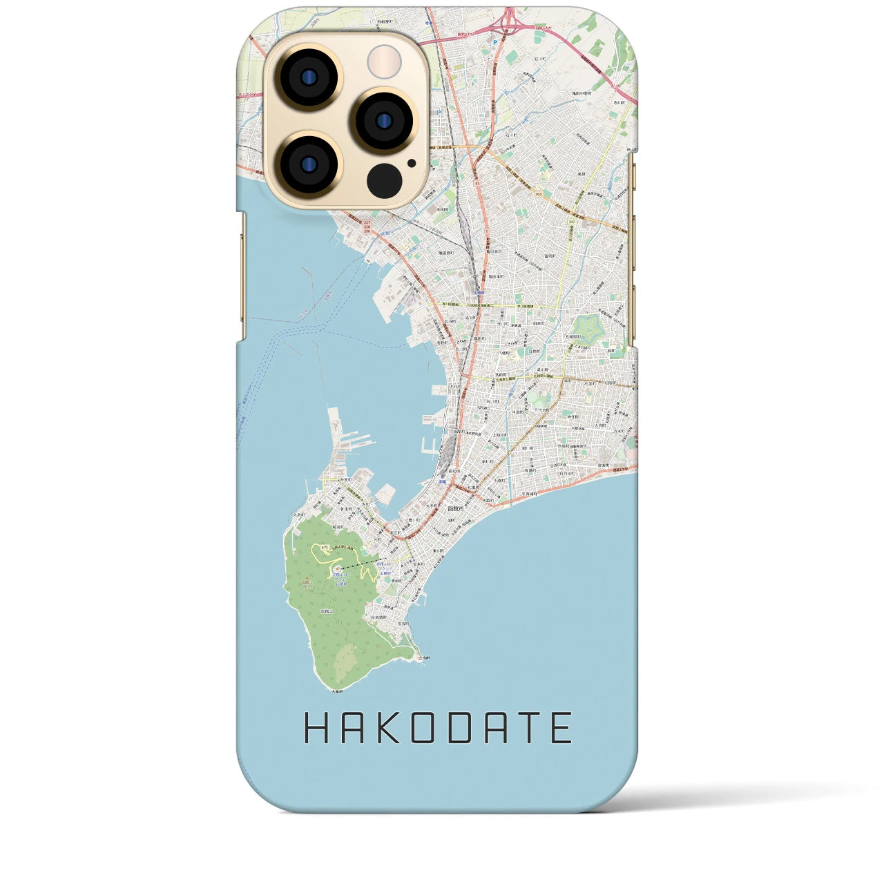 【函館2(北海道)】地図柄iPhoneケース(バックカバータイプ)