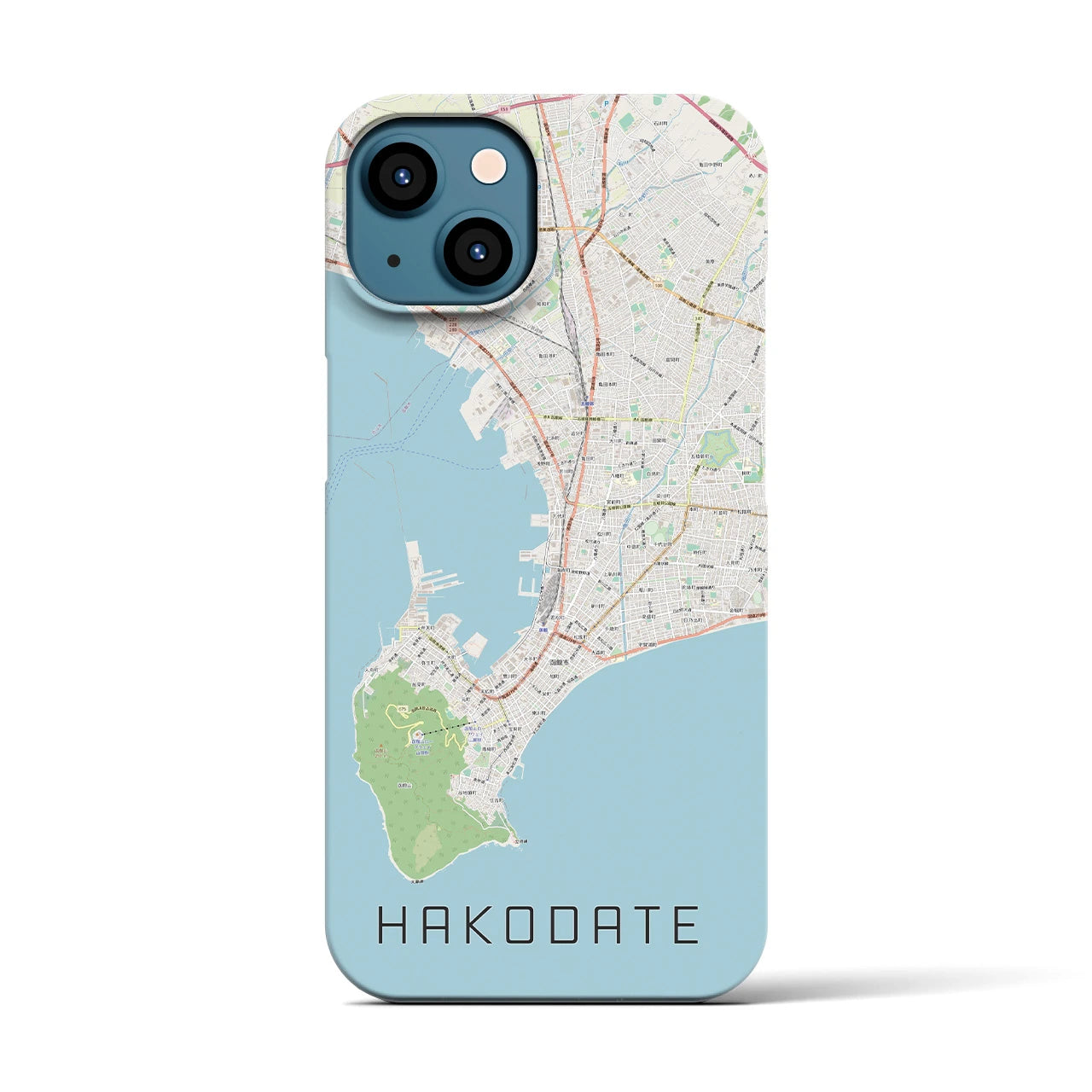【函館2(北海道)】地図柄iPhoneケース(バックカバータイプ)