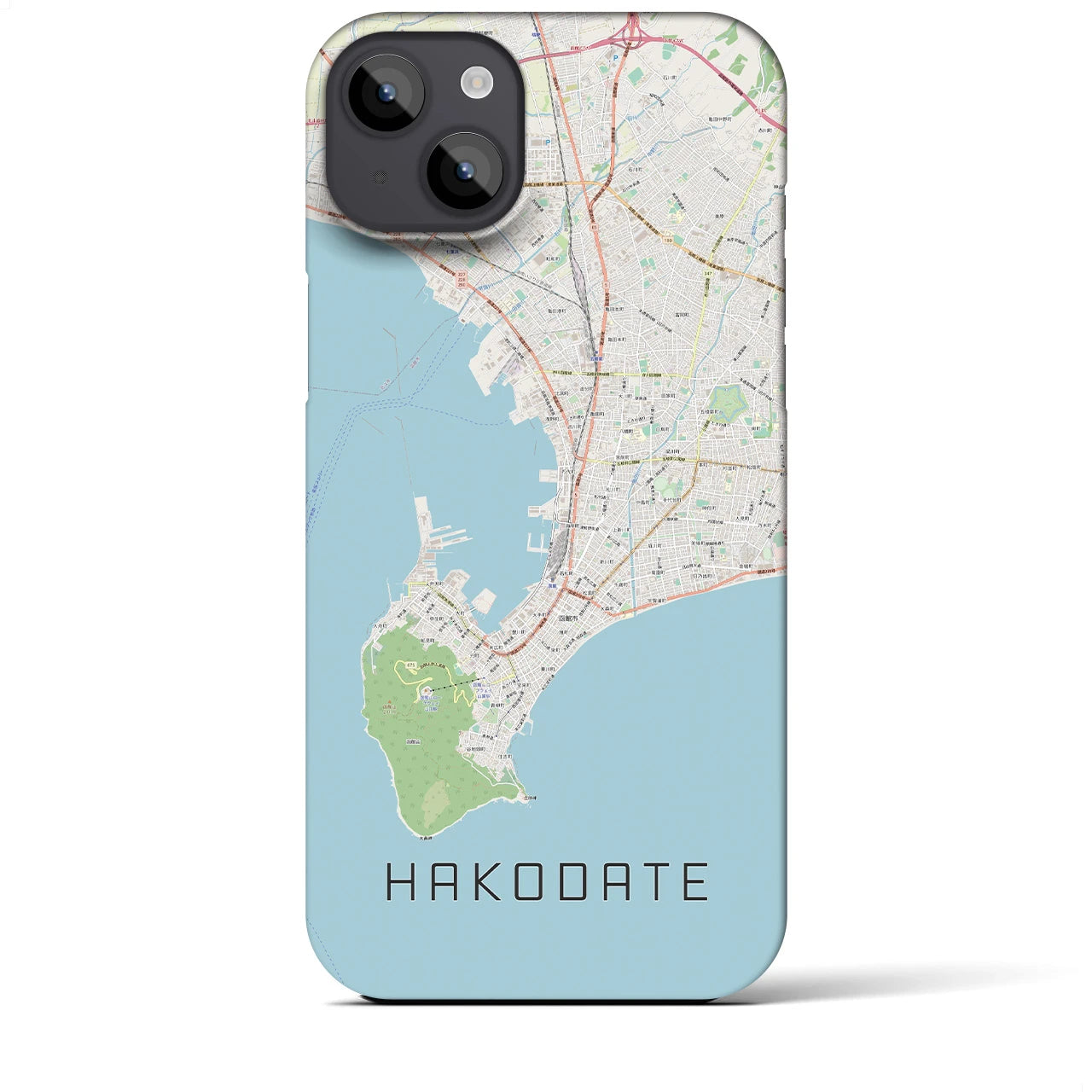 【函館2(北海道)】地図柄iPhoneケース(バックカバータイプ)