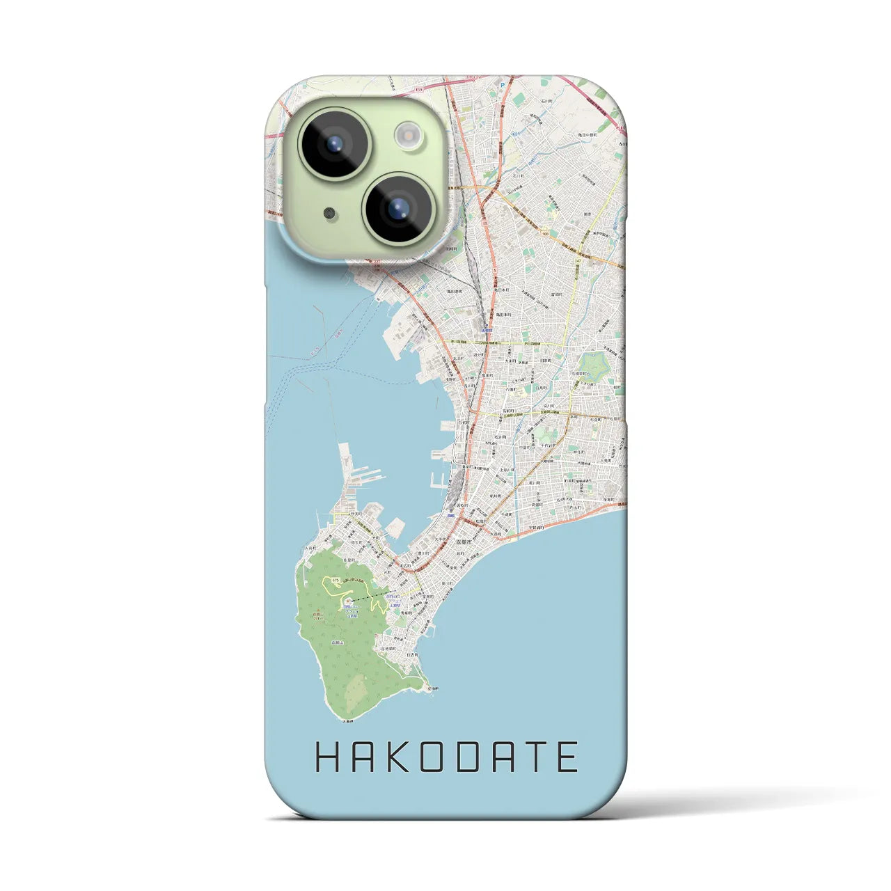 【函館2(北海道)】地図柄iPhoneケース(バックカバータイプ)