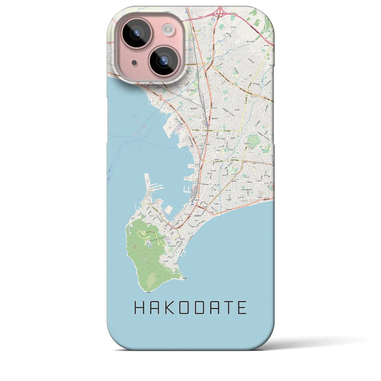 【函館2(北海道)】地図柄iPhoneケース(バックカバータイプ)