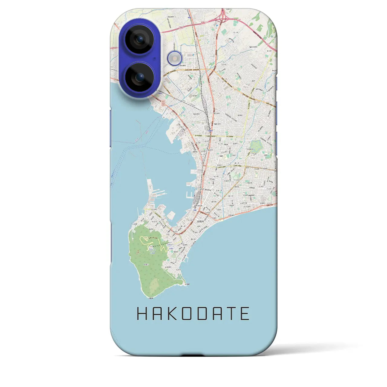 【函館2(北海道)】地図柄iPhoneケース(バックカバータイプ)ナチュラル・iPhone 16 Pro Max 用