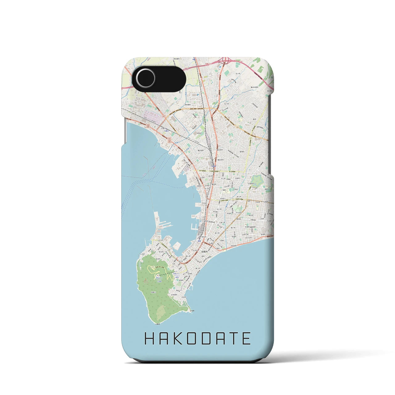 【函館2(北海道)】地図柄iPhoneケース(バックカバータイプ)