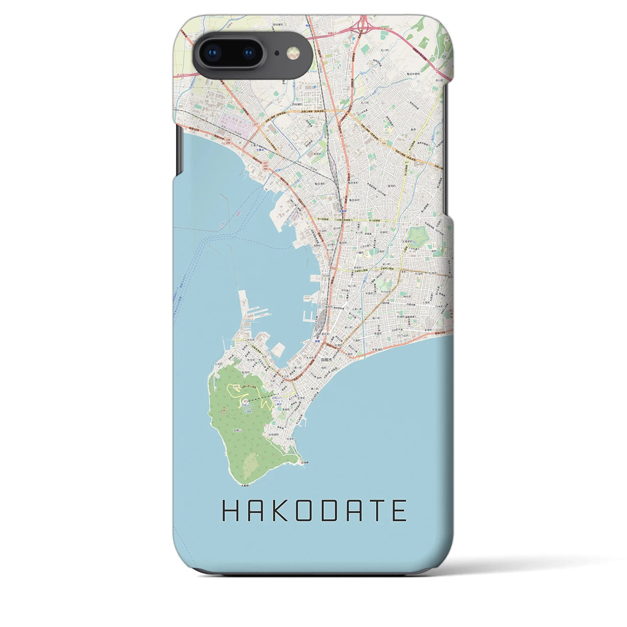 【函館2(北海道)】地図柄iPhoneケース(バックカバータイプ)