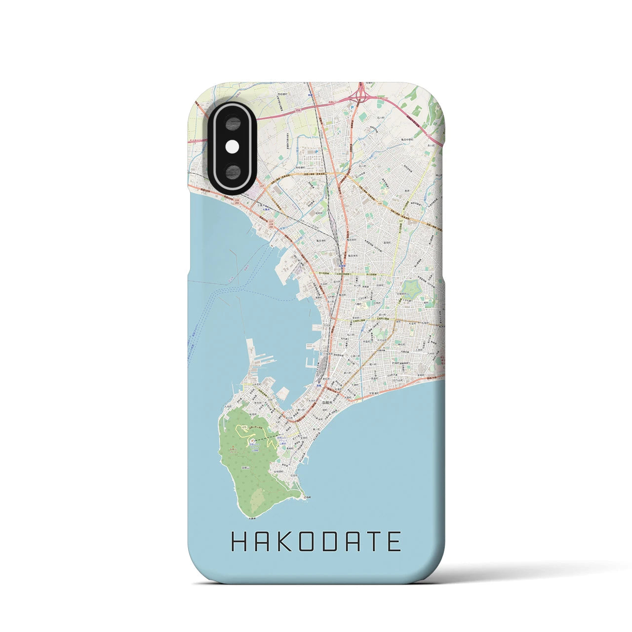 【函館2(北海道)】地図柄iPhoneケース(バックカバータイプ)