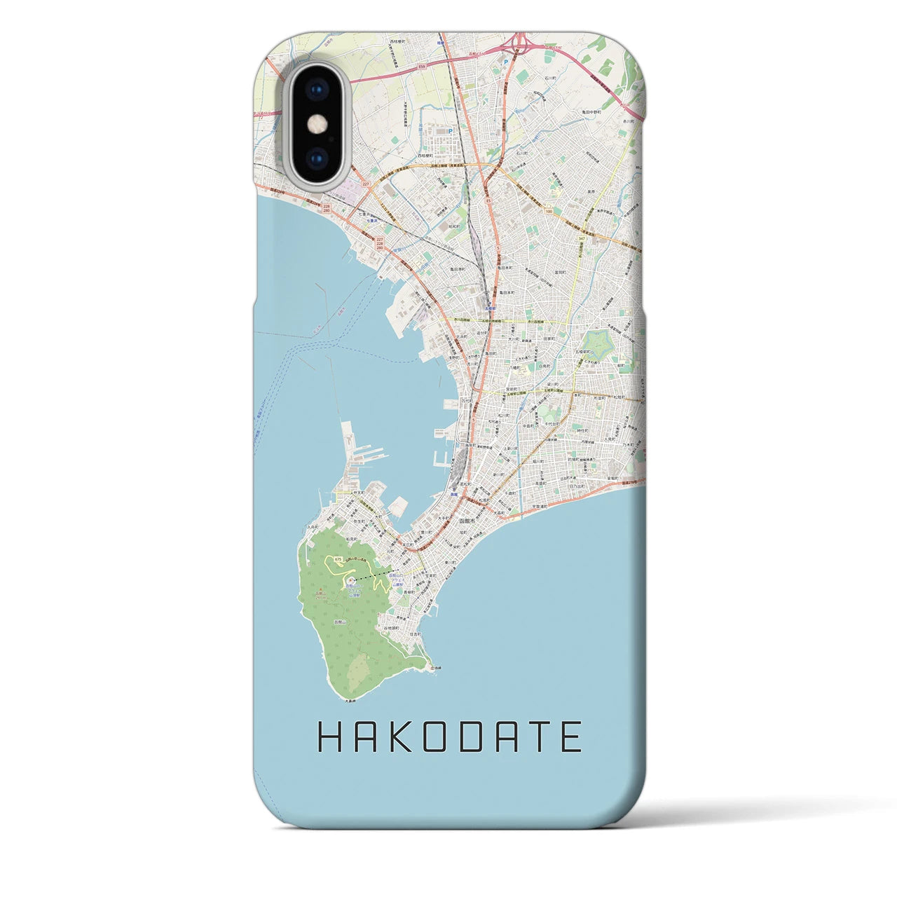 【函館2(北海道)】地図柄iPhoneケース(バックカバータイプ)