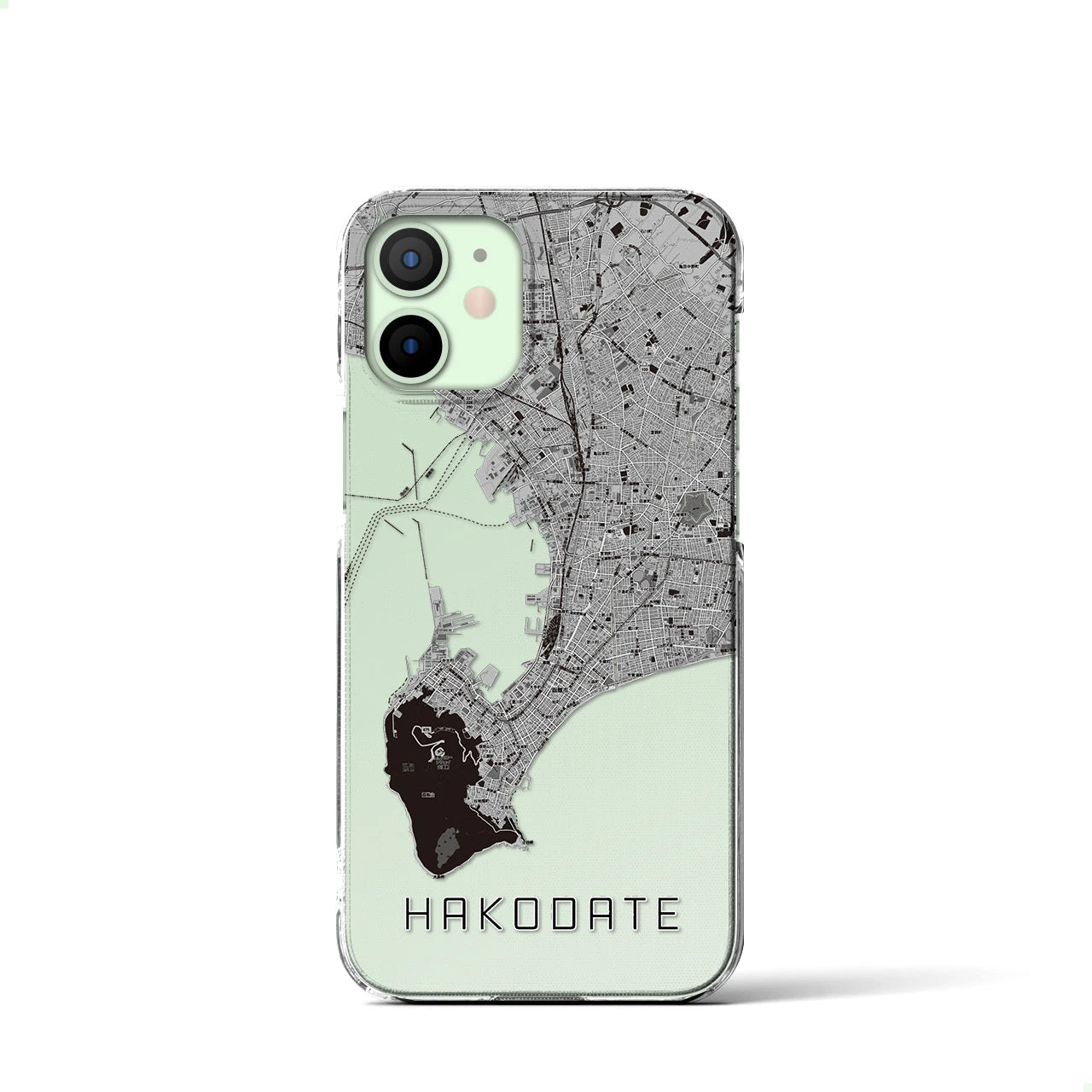【函館2(北海道)】地図柄iPhoneケース(クリアタイプ)