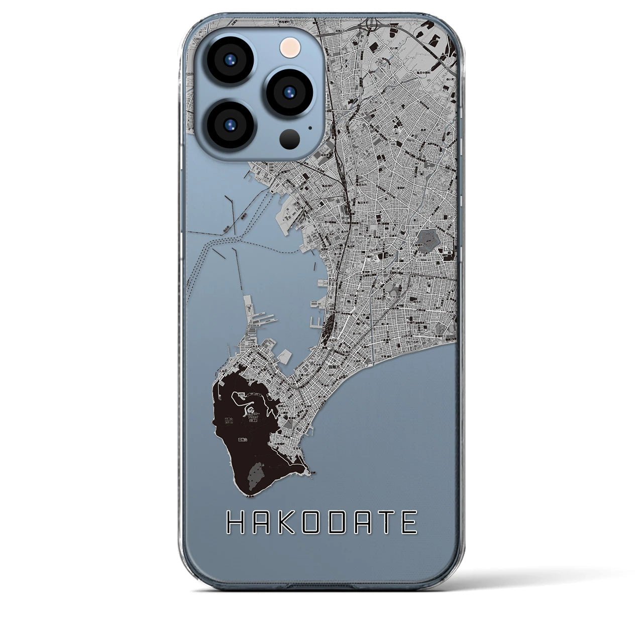 【函館2(北海道)】地図柄iPhoneケース(クリアタイプ)