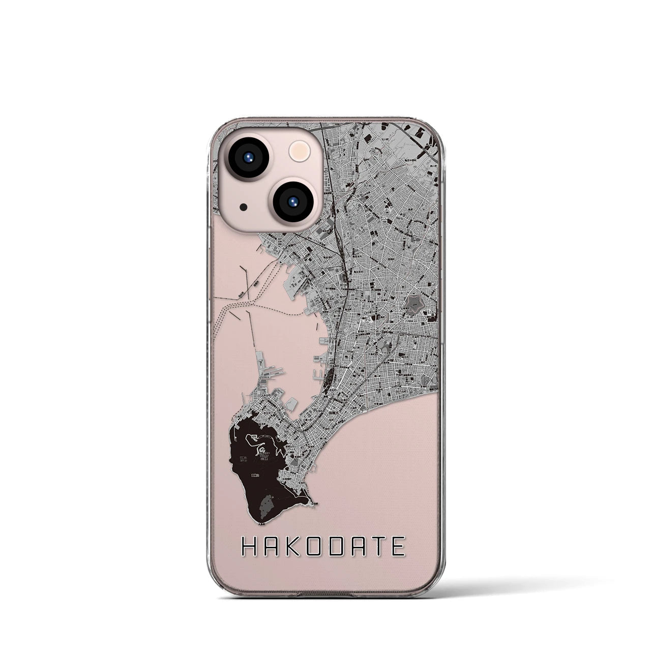 【函館2(北海道)】地図柄iPhoneケース(クリアタイプ)