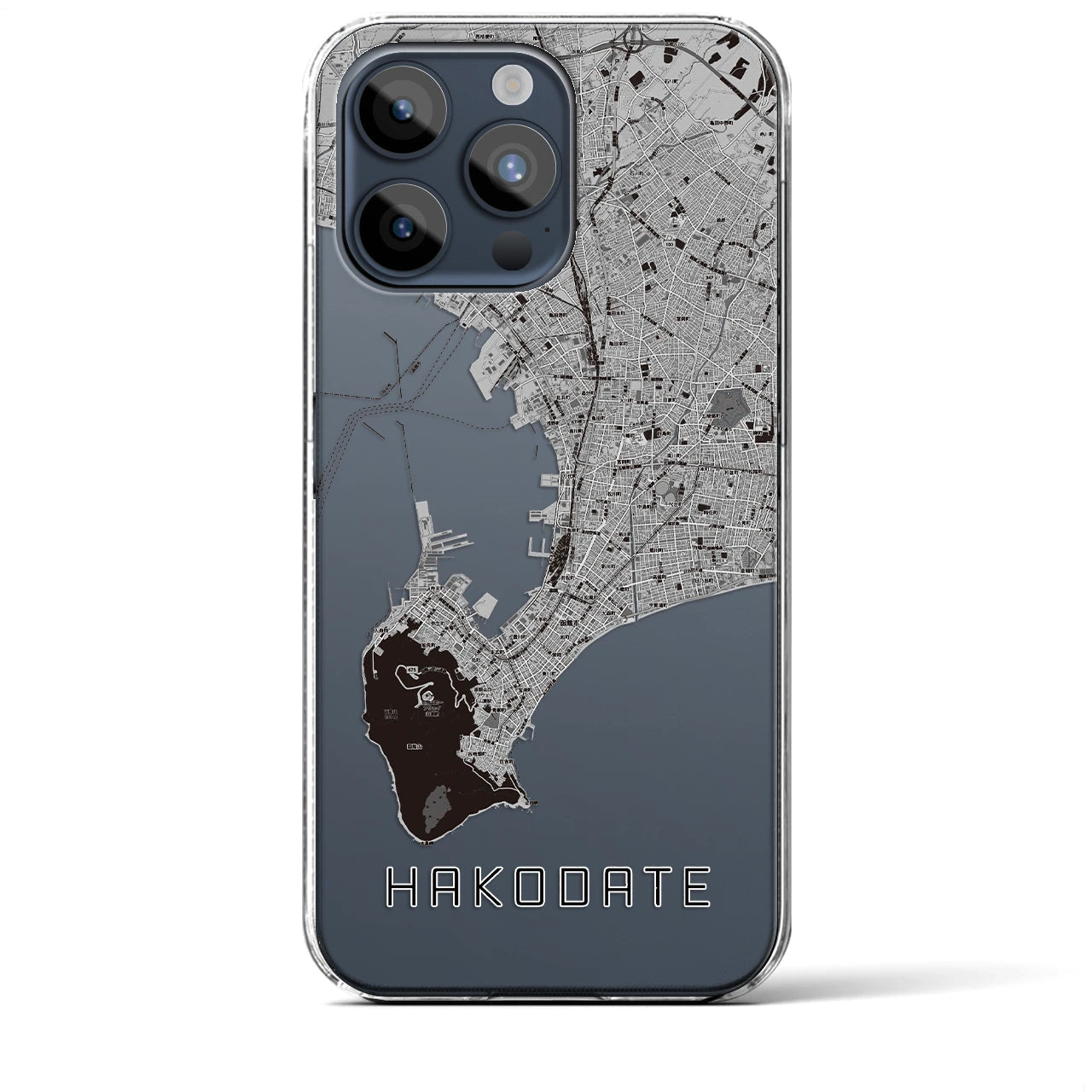 【函館2(北海道)】地図柄iPhoneケース(クリアタイプ)
