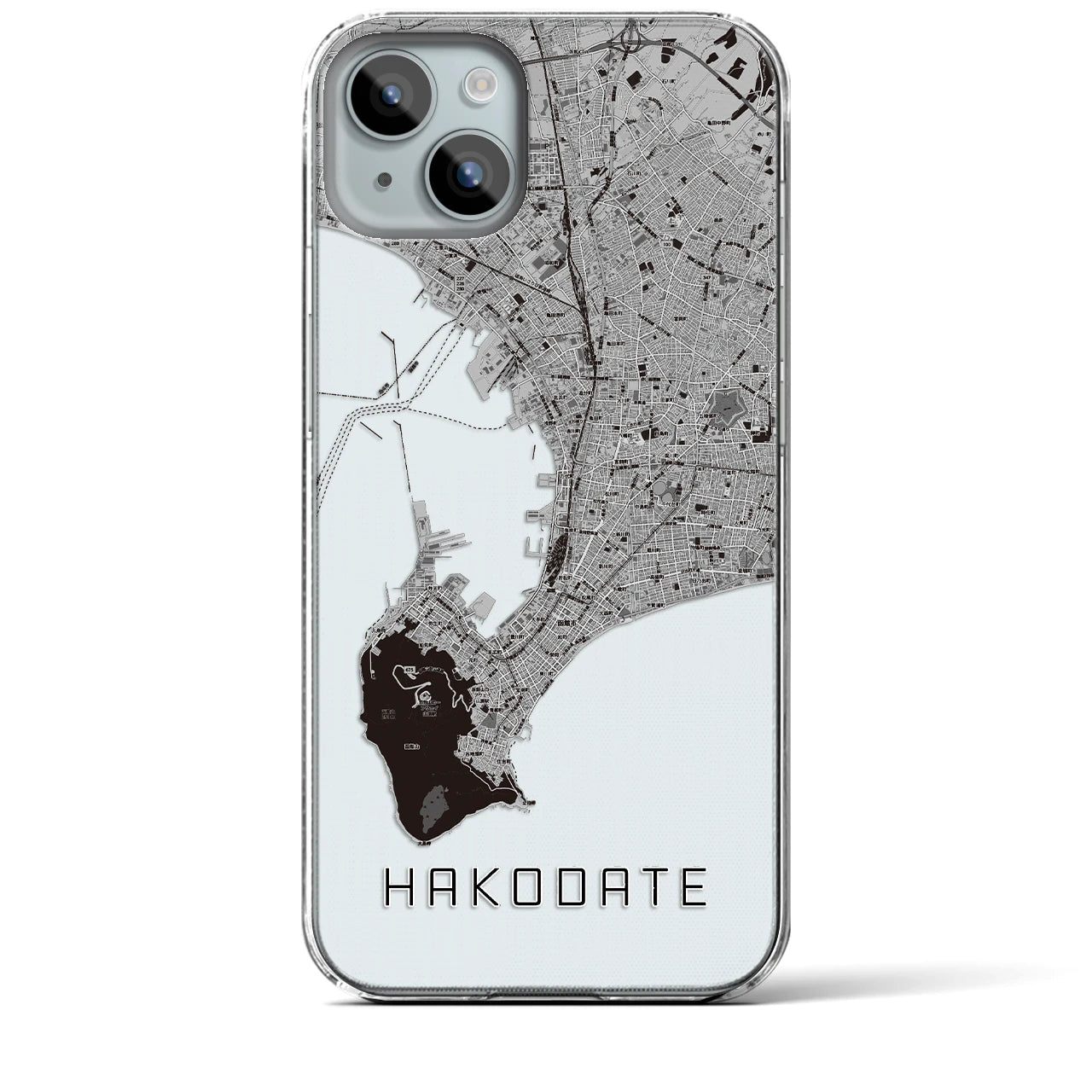 【函館2(北海道)】地図柄iPhoneケース(クリアタイプ)