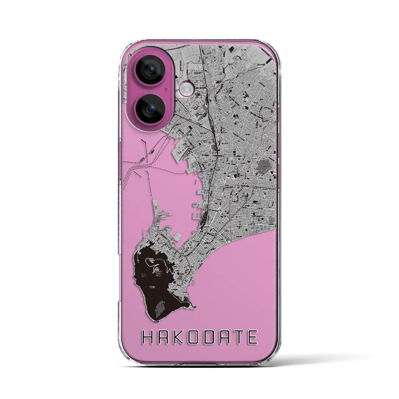 【函館2(北海道)】地図柄iPhoneケース(クリアタイプ)