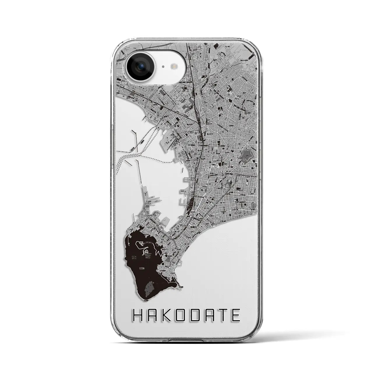 【函館2(北海道)】地図柄iPhoneケース(クリアタイプ)