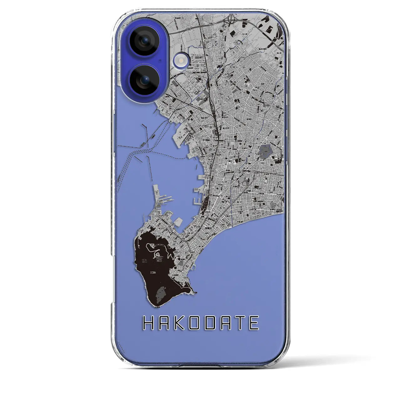【函館2(北海道)】地図柄iPhoneケース(クリアタイプ)